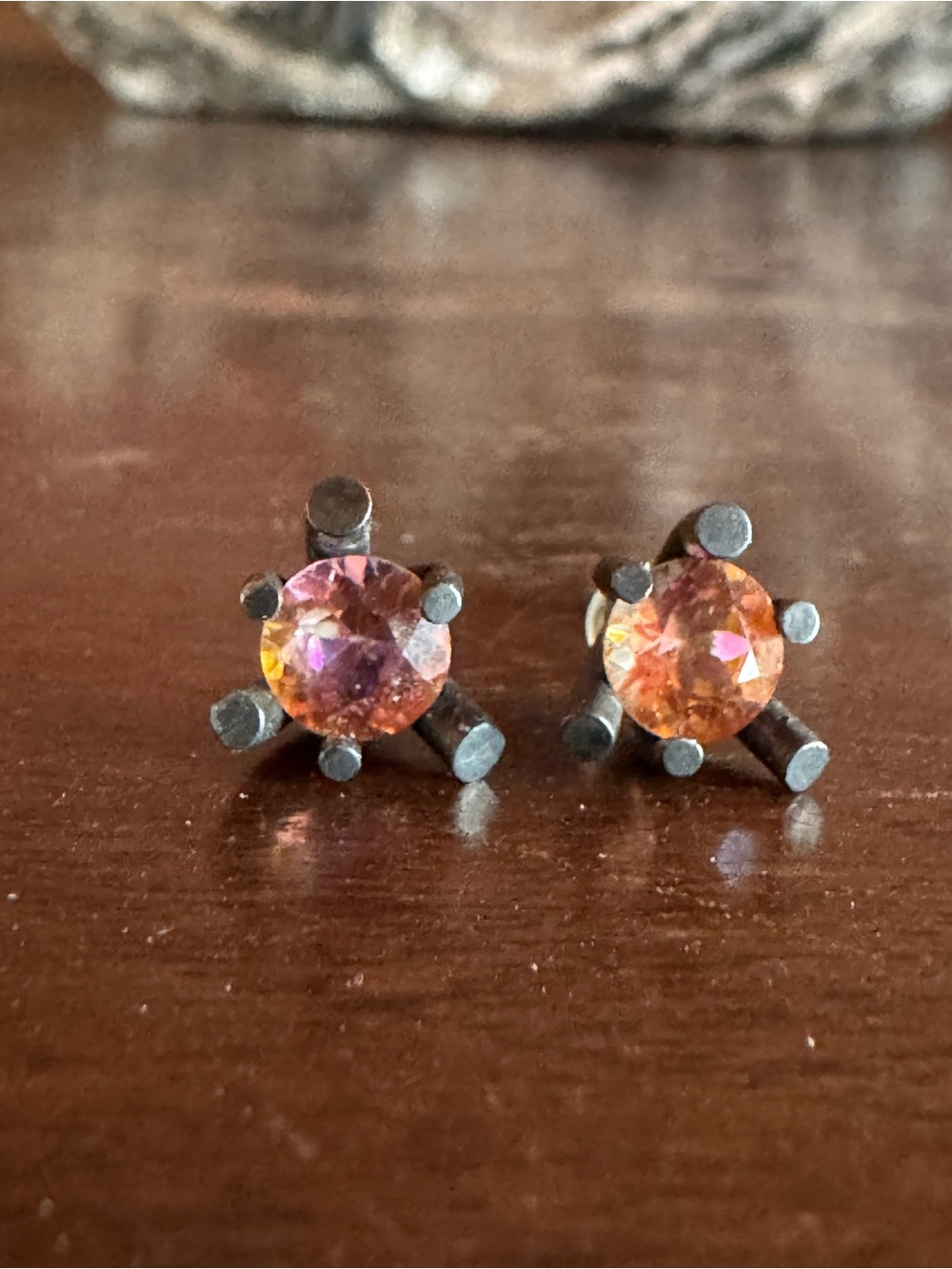 Christine Mighion brilliant topaz and oxidized silver studs